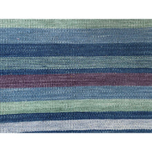 Load image into Gallery viewer, 6&#39;3&quot;x9&#39;2&quot; Flat Weave Kilim Pure Wool Stripe Design
Hand Woven Reversible Oriental Rug FWR360576