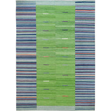 Load image into Gallery viewer, 10&#39;4&quot;x14&#39;2&quot; Flat Weave Kilim Stripe Design Pure Wool Hand Woven Reversible Oriental Over Size Rug FWR360582