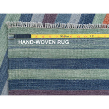 Load image into Gallery viewer, 10&#39;4&quot;x14&#39;2&quot; Flat Weave Kilim Stripe Design Pure Wool Hand Woven Reversible Oriental Over Size Rug FWR360582