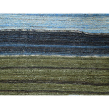 Load image into Gallery viewer, 9&#39;7&quot;x11&#39;10&quot; Brown And Blue Mountain Design Flat Weave Kilim Pure Wool Reversible Hand Woven Oriental Rug FWR360606