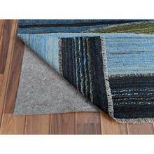 Load image into Gallery viewer, 9&#39;7&quot;x11&#39;10&quot; Brown And Blue Mountain Design Flat Weave Kilim Pure Wool Reversible Hand Woven Oriental Rug FWR360606