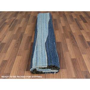 12'5"x15' Hand Woven Brown And Blue Mountain Design Flat Weave Kilim Pure Wool Over Size Reversible Oriental Rug FWR360630
