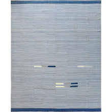 Load image into Gallery viewer, 12&#39;1&quot;x15&#39; Hand Woven Flat Weave Kilim Pure Nomadic Stripe Design Wool Reversible Over Size Oriental Rug FWR360642