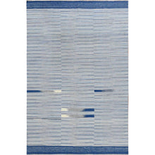 Load image into Gallery viewer, 6&#39;1&quot;x9&#39;1&quot; Hand Woven Flat Weave Kilim Organic Nomadic Stripe Design Wool Reversible Oriental Rug FWR360654