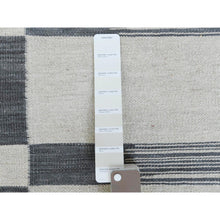 Load image into Gallery viewer, 8&#39;5&quot;x 10&#39;1&quot; Flat Weave Kilim Pure Wool Hand Woven Reversible Oriental Avant-Garde Stripe Design Rug FWR360720