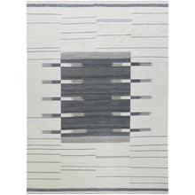 Load image into Gallery viewer, 12&#39;5&quot;x14&#39;10&quot; Flat Weave Avant-Garde Stripe Design Kilim Pure Wool Hand Woven Reversible Over Size Oriental Rug FWR360744