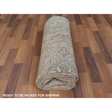 Load image into Gallery viewer, 6&#39;2&quot;x9&#39;7&quot; Red Clean Natural Wool Shabby Chic Distressed Old Persian Tabriz Medallion Design Hand Knotted Oriental Rug FWR361116