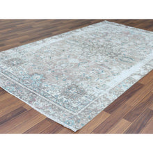 Load image into Gallery viewer, 5&#39;10&quot;x9&#39;5&quot; Red Clean Pure Wool Bohemian Worn Down Vintage Look Persian Tabriz Medallion Design Distressed Hand Knotted Oriental Rug FWR361158