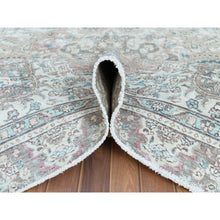 Load image into Gallery viewer, 5&#39;10&quot;x9&#39;5&quot; Red Clean Pure Wool Bohemian Worn Down Vintage Look Persian Tabriz Medallion Design Distressed Hand Knotted Oriental Rug FWR361158