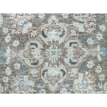 Load image into Gallery viewer, 5&#39;10&quot;x9&#39;5&quot; Red Clean Pure Wool Bohemian Worn Down Vintage Look Persian Tabriz Medallion Design Distressed Hand Knotted Oriental Rug FWR361158