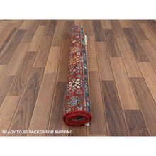 Load image into Gallery viewer, 3&#39;4&quot;x5&#39; Pure Wool Red With Colorful Tassles Hand Knotted Super Kazak Khorjin Design Oriental Rug FWR361572