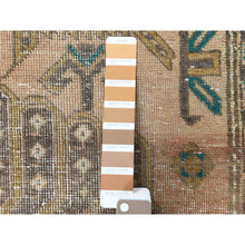 Load image into Gallery viewer, 3&#39;4&quot;x10&#39;8&quot; Semi Antique Apricot And Peach Colors Persian Tabriz Abrash Worn Down Distressed Hand Knotted Organic Wool Oriental Runner Rug FWR363084