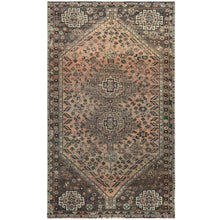 Load image into Gallery viewer, 4&#39;4&quot;x7&#39;5&quot; Semi Antique Brown Persian Shiraz Clean Abrash Hand Knotted Soft Natural Wool Oriental Rug FWR363306