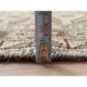 4'4"x7'5" Semi Antique Brown Persian Shiraz Clean Abrash Hand Knotted Soft Natural Wool Oriental Rug FWR363306