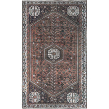 Load image into Gallery viewer, 4&#39;8&quot;x8&#39;2&quot; Semi Antique Deep Red Persian Shiraz Clean Hand Knotted Natural Wool Oriental Rug FWR363552