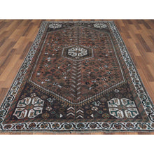 Load image into Gallery viewer, 4&#39;8&quot;x8&#39;2&quot; Semi Antique Deep Red Persian Shiraz Clean Hand Knotted Natural Wool Oriental Rug FWR363552