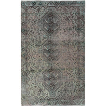 Load image into Gallery viewer, 5&#39;x8&#39; Semi Antique Gray Persian Shiraz With Triple Medallion Worn Down Distressed Hand Knotted Natural Wool Oriental Rug FWR363594