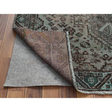 Load image into Gallery viewer, 5&#39;x8&#39; Semi Antique Gray Persian Shiraz With Triple Medallion Worn Down Distressed Hand Knotted Natural Wool Oriental Rug FWR363594