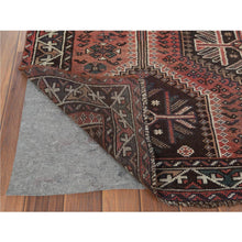 Load image into Gallery viewer, 4&#39;9&quot;x7&#39;8&quot; Vintage Red Persian Qashqai Cropped Thin Pile Clean Hand Knotted Natural Wool Oriental Rug FWR363690