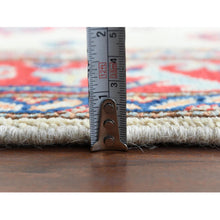 Load image into Gallery viewer, 2&#39;8&quot;x9&#39;8&quot; Ivory Geometric Design Special Kazak Hand Knotted Pure Wool Oriental Runner Rug FWR364350