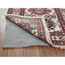 Load image into Gallery viewer, 2&#39;x3&#39; Ivory Super Kazak Tribal Design Hand Knotted Vibrant Wool Oriental Rug FWR364776