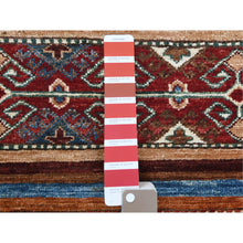 Load image into Gallery viewer, 3&#39;5&quot;x5&#39; Colorful Super Kazak Khorjin Design With Colorful Tassles Pure Afghan Wool Hand Knotted Ethnic Oriental Rug FWR365004