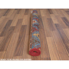 Load image into Gallery viewer, 3&#39;5&quot;x5&#39; Colorful Super Kazak Khorjin Design With Colorful Tassles Pure Afghan Wool Hand Knotted Ethnic Oriental Rug FWR365004