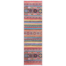 Load image into Gallery viewer, 2&#39;9&quot;x9&#39;9&quot; Super Kazak With Pop Of Various Colors Khorjin Design Glimmery Wool Hand Knotted Oriental Runner Rug FWR365058