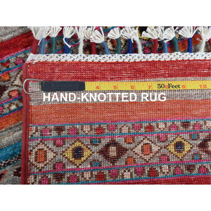 2'9"x9'9" Super Kazak With Pop Of Various Colors Khorjin Design Glimmery Wool Hand Knotted Oriental Runner Rug FWR365058