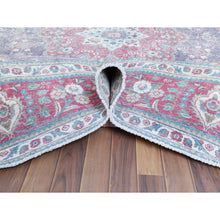 Load image into Gallery viewer, 9&#39;10&quot;x12&#39;8&quot; Hand Knotted Semi Antique Purple Persian Tabriz Herbal Wash Natural Wool Clean Low to the Pile Oriental Rug FWR365400