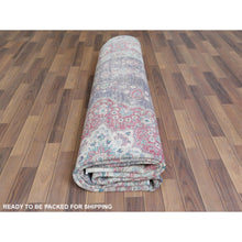 Load image into Gallery viewer, 9&#39;10&quot;x12&#39;8&quot; Hand Knotted Semi Antique Purple Persian Tabriz Herbal Wash Natural Wool Clean Low to the Pile Oriental Rug FWR365400
