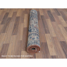 Load image into Gallery viewer, 3&#39;5&quot;x9&#39;10&quot; Semi Antique Coral Color Northwest Persian Organic Wool Clean Distressed Look Hand Knotted Oriental Runner Rug FWR365520