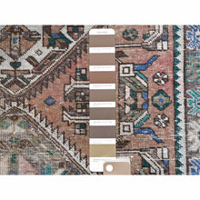 Load image into Gallery viewer, 3&#39;1&quot;x10&#39;9&quot; Vintage Hand Knotted Tan Color Northwest Persian with Geometric Medallion Design Cropped Thin Pile Abrash Pure Wool Clean Oriental Runner Rug FWR366006