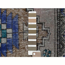 Load image into Gallery viewer, 3&#39;8&quot;x11&#39;2&quot; Semi Antique Worn Down Persian Hamadan with Earth Tone Colors Clean Abrash Organic Wool Distressed Hand Knotted Wide Runner Oriental Rug FWR366072