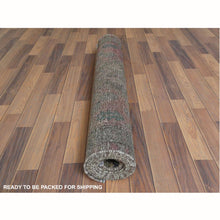 Load image into Gallery viewer, 3&#39;8&quot;x11&#39;2&quot; Semi Antique Worn Down Persian Hamadan with Earth Tone Colors Clean Abrash Organic Wool Distressed Hand Knotted Wide Runner Oriental Rug FWR366072