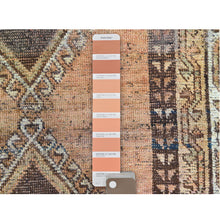 Load image into Gallery viewer, 4&#39;8&quot;x7&#39; Peach Color Persian Shiraz with Brown Medallions Hand Knotted Pure Wool Vintage Sheared Low Clean Oriental Rug FWR366456