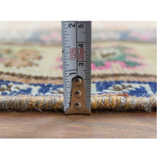Load image into Gallery viewer, 4&#39;10&quot;x9&#39;1&quot; Vintage Apricot with Pop of Color Geometric Design Persian Hamadan Hand Knotted Pure Wool Cropped Thin Clean Wide Runner Oriental Rug FWR366492