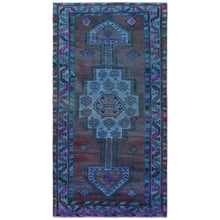Load image into Gallery viewer, 4&#39;8&quot;x8&#39;9&quot; Overdyed Vintage Persian Shiraz with Red and Pink Cast Clean Sheared Low Hand Knotted Organic Wool Wide Runner Oriental Rug FWR366516
