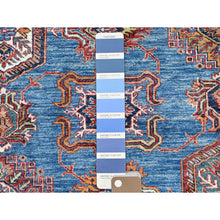 Load image into Gallery viewer, 9&#39;2&quot;x11&#39;10&quot; Denim Blue Caucasian Design Super Kazak Soft Organic Wool Hand Knotted Oriental Rug FWR366882