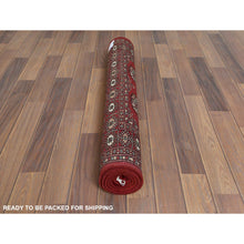 Load image into Gallery viewer, 3&#39;1&quot;x5&#39;4&quot; 250 KPSI Deep Rich Red Hand Knotted Super Bokara Denser Weave Silky Wool Oriental Rug FWR368220