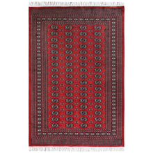 Load image into Gallery viewer, 5&#39;1&quot;x7&#39;6&quot; 250 KPSI Silky Wool Denser Weave Hand Knotted Super Bokara Deep Rich Red Oriental Rug FWR368274