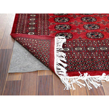 Load image into Gallery viewer, 5&#39;1&quot;x7&#39;6&quot; 250 KPSI Silky Wool Denser Weave Hand Knotted Super Bokara Deep Rich Red Oriental Rug FWR368274
