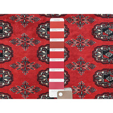 Load image into Gallery viewer, 5&#39;1&quot;x7&#39;6&quot; 250 KPSI Silky Wool Denser Weave Hand Knotted Super Bokara Deep Rich Red Oriental Rug FWR368274