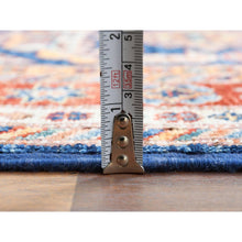 Load image into Gallery viewer, 2&#39;6&quot;x11&#39; Hand Knotted Navy Blue Afghan Super Kazak with Bold Colors Soft and Pliable Wool Oriental Runner Rug FWR368736