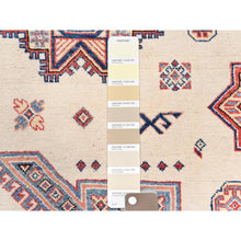 Load image into Gallery viewer, 8&#39;10&quot;x11&#39;9&quot; Afghan Special Kazak with Colorful Pattern, Shiny Wool, Hand Knotted, Ivory, Caucasian Design, Oriental Rug FWR369204