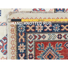 Load image into Gallery viewer, 8&#39;10&quot;x11&#39;9&quot; Afghan Special Kazak with Colorful Pattern, Shiny Wool, Hand Knotted, Ivory, Caucasian Design, Oriental Rug FWR369204