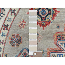 Load image into Gallery viewer, 7&#39;10&quot;x7&#39;10&quot; Beige, Caucasian Afghan Special Kazak with Star Design, Round, Hand Knotted, Organic Wool, Oriental Rug FWR370092