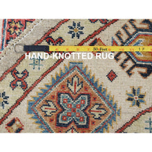 Load image into Gallery viewer, 7&#39;10&quot;x7&#39;10&quot; Beige, Caucasian Afghan Special Kazak with Star Design, Round, Hand Knotted, Organic Wool, Oriental Rug FWR370092