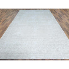 Load image into Gallery viewer, 7&#39;6&quot;x12&#39;10&quot; Beige, Vintage Persian Kerman, Distressed Look, Worn Wool, Sheared Low, Hand Knotted, Oriental Rug FWR370344