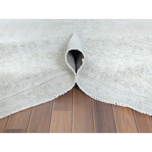 7'6"x12'10" Beige, Vintage Persian Kerman, Distressed Look, Worn Wool, Sheared Low, Hand Knotted, Oriental Rug FWR370344